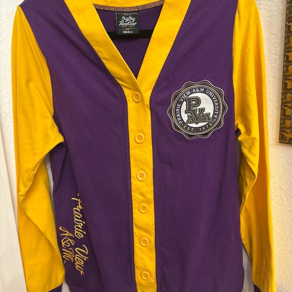 Prairie View A & M University Big Boy Lightweight Cardigan Purple & Gold - Picture 4 of 9